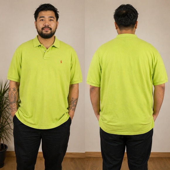 Polo Ralph Lauren Other - Polo Ralph Lauren Mens XXL Lime Green Pique Cotton Short Sleeve Polo‎ Shirt